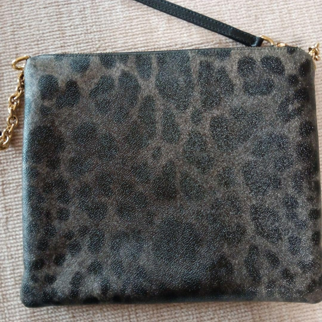 Dolce & Gabbana Shoulder Bag Purse Leopard Canvas Leather Authentic