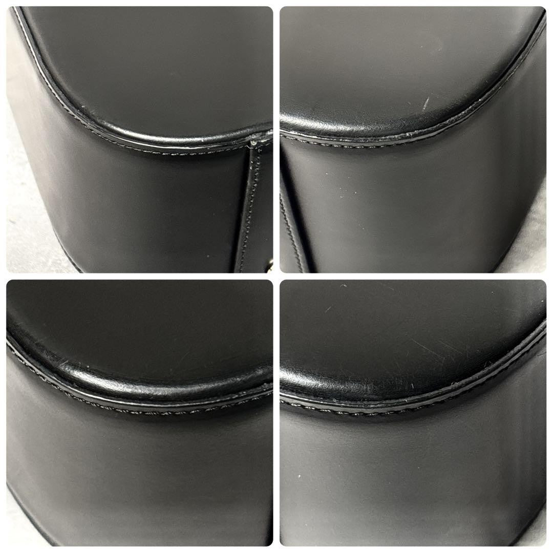BURBERRY Hand Bag Tote Purse Nova Check Leather Black Authentic