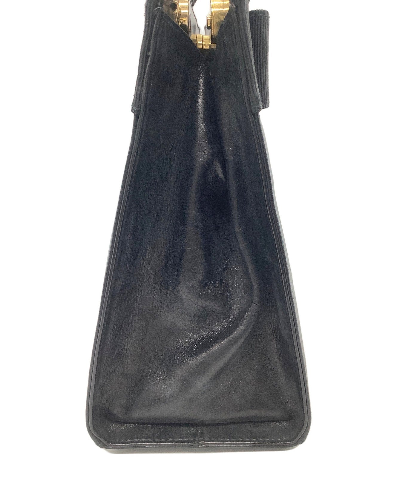 Salvatore Ferragamo Hand Bag Tote Purse Vara Leather Black Authentic