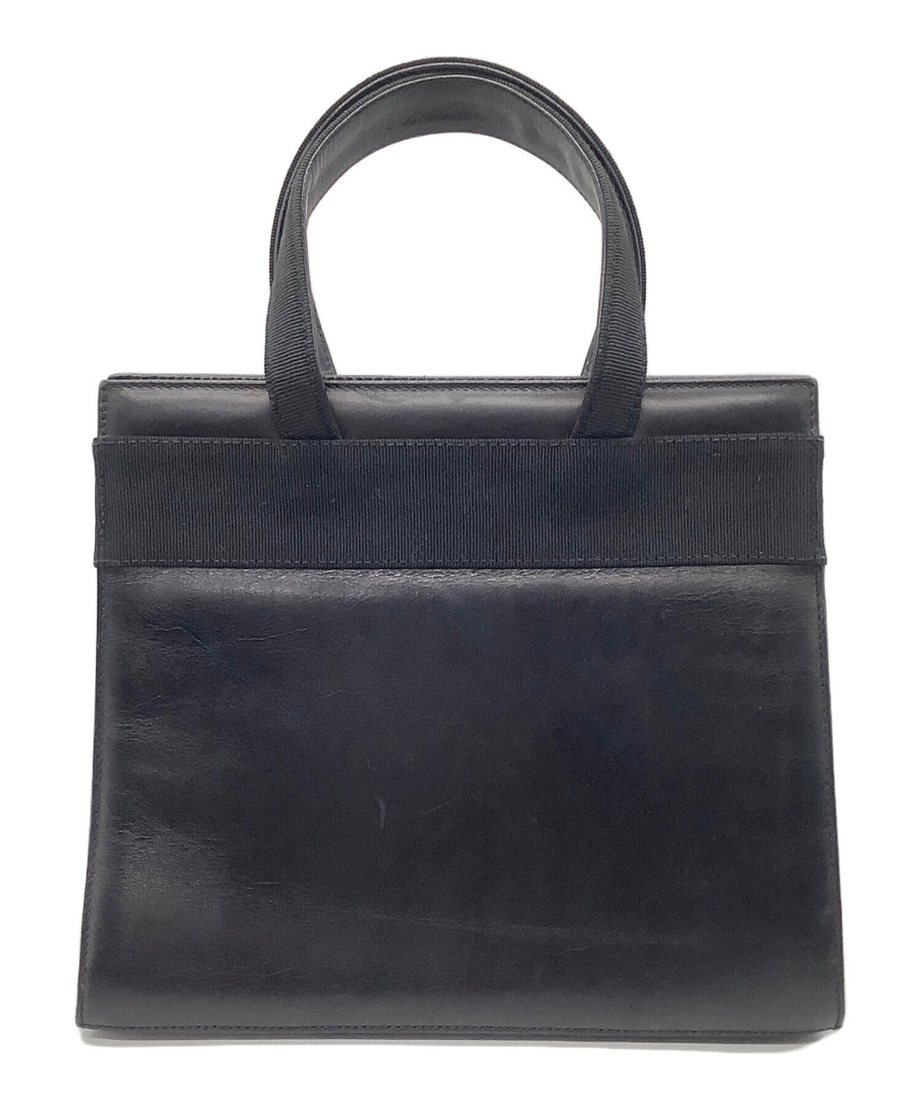 Salvatore Ferragamo Hand Bag Tote Purse Vara Leather Black Authentic
