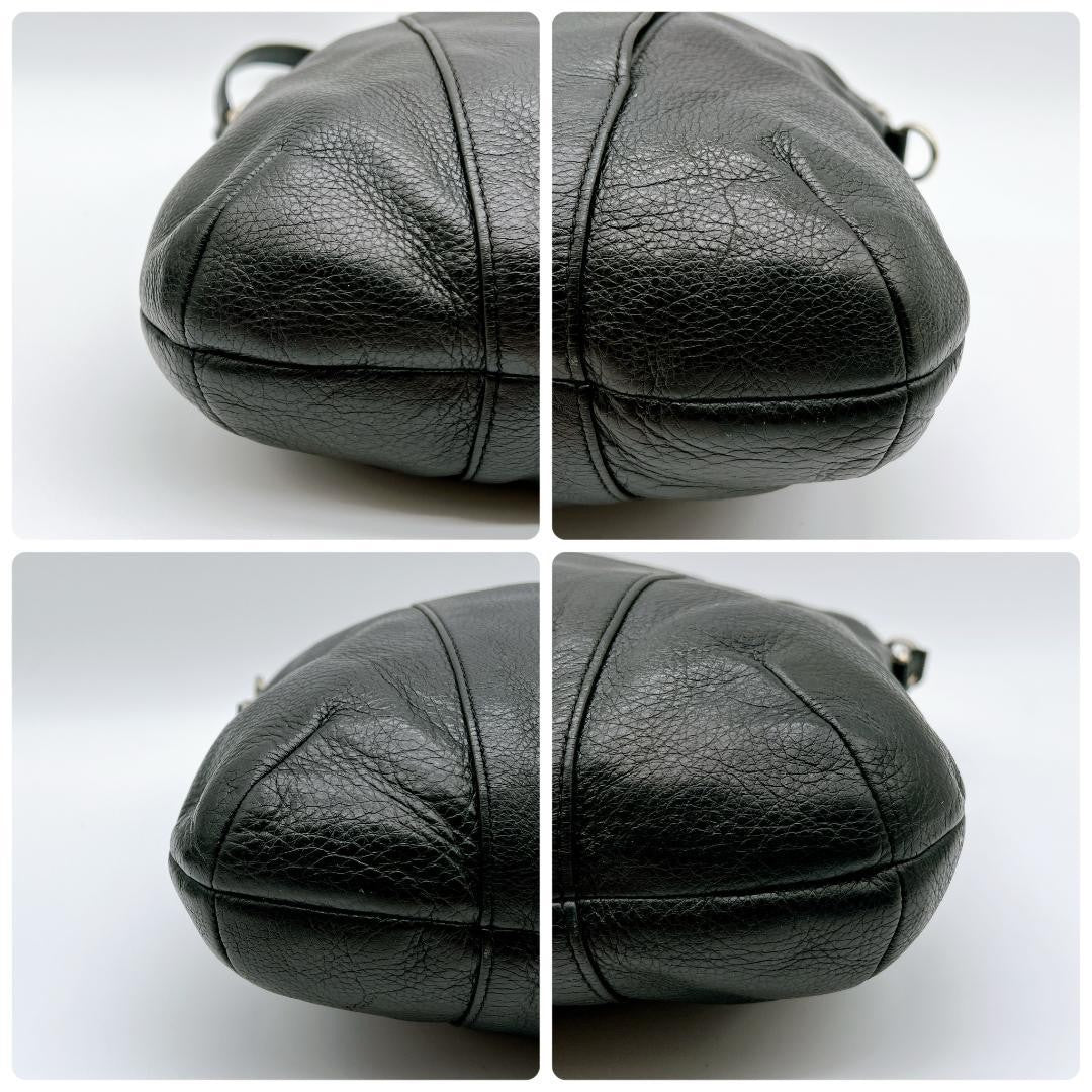 COACH Hand Shoulder Bag Tote Purse 2way Leather Black Authentic
