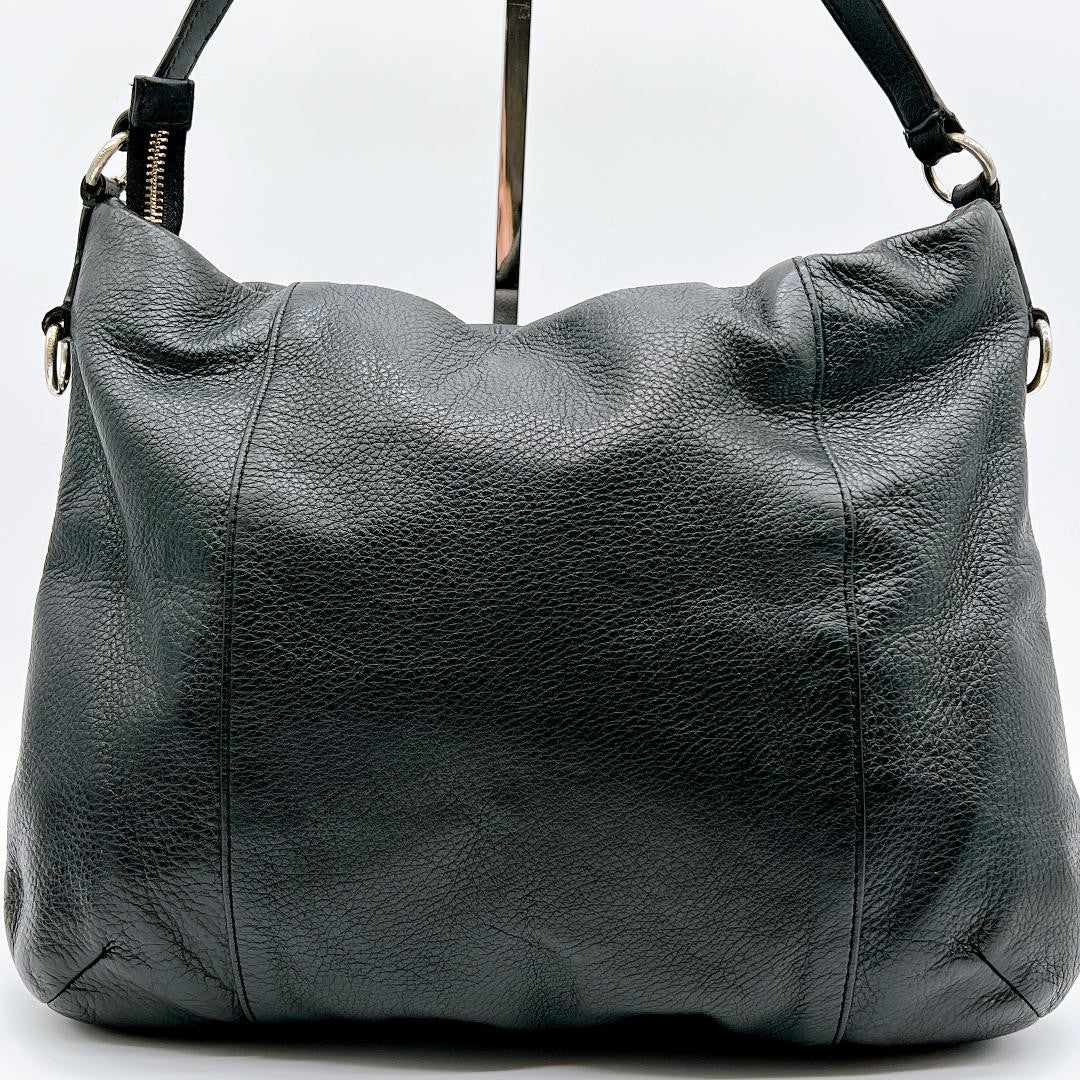 COACH Hand Shoulder Bag Tote Purse 2way Leather Black Authentic