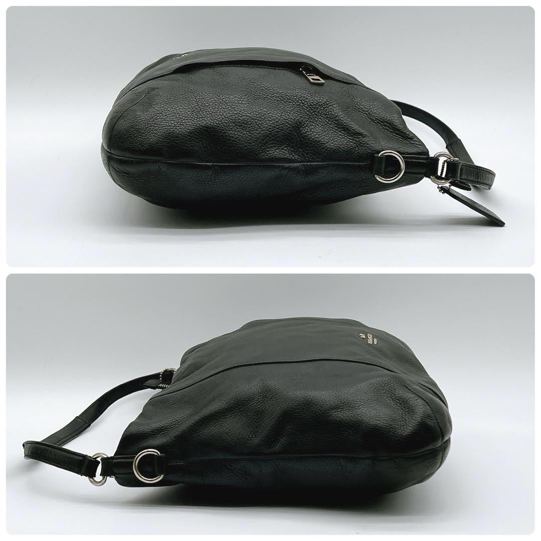COACH Hand Shoulder Bag Tote Purse 2way Leather Black Authentic