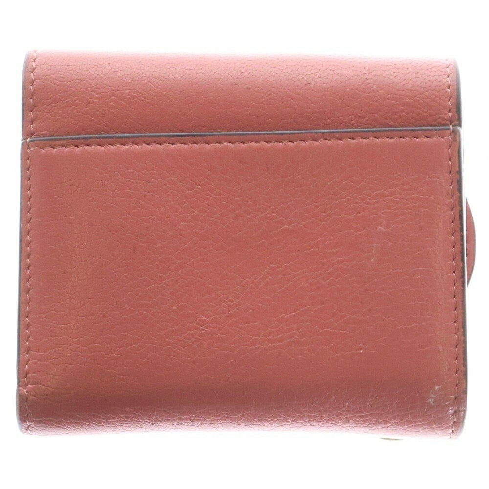 Christian Dior Tri-fold Wallet Compact Purse Saddle Leather Pink Authentic