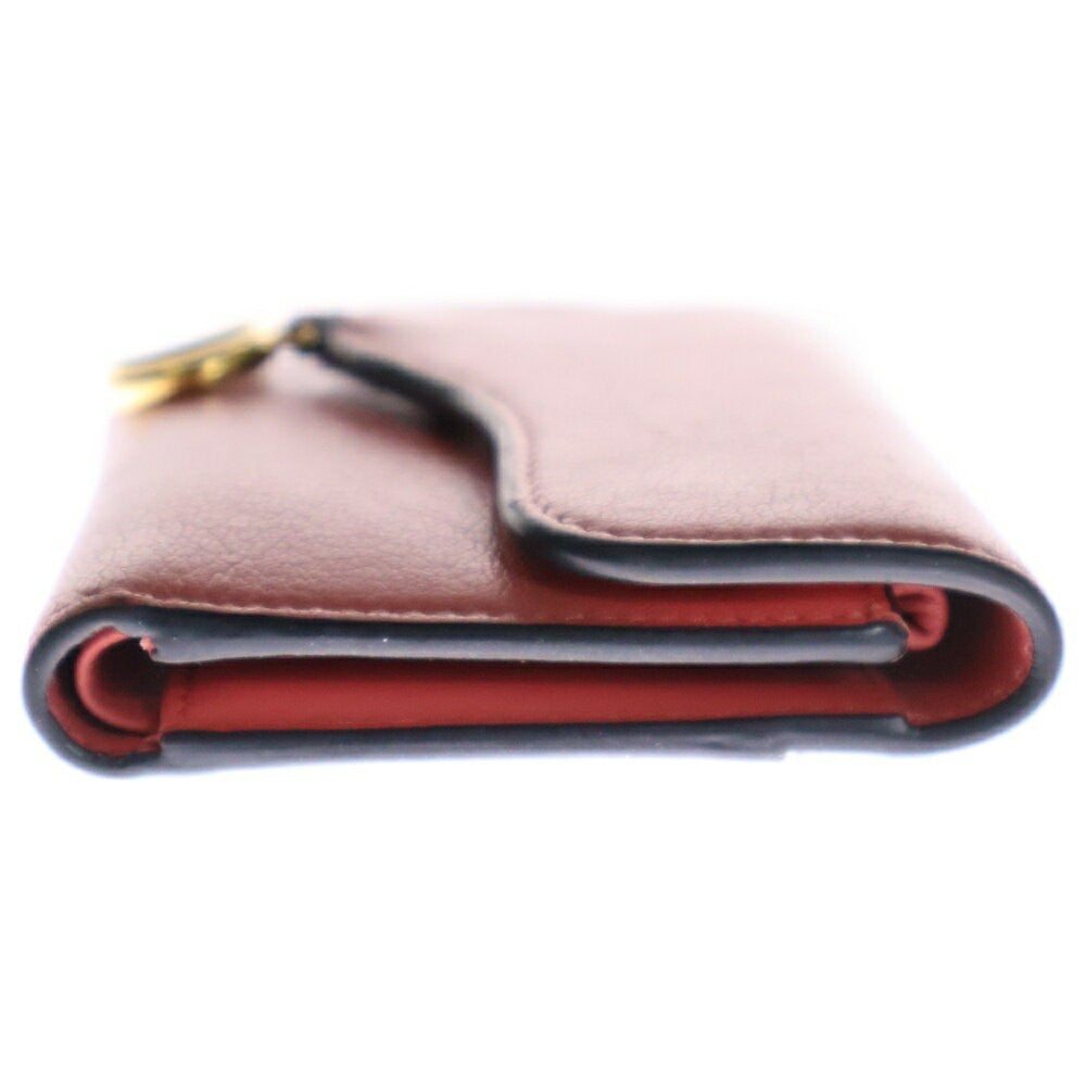 Christian Dior Tri-fold Wallet Compact Purse Saddle Leather Pink Authentic