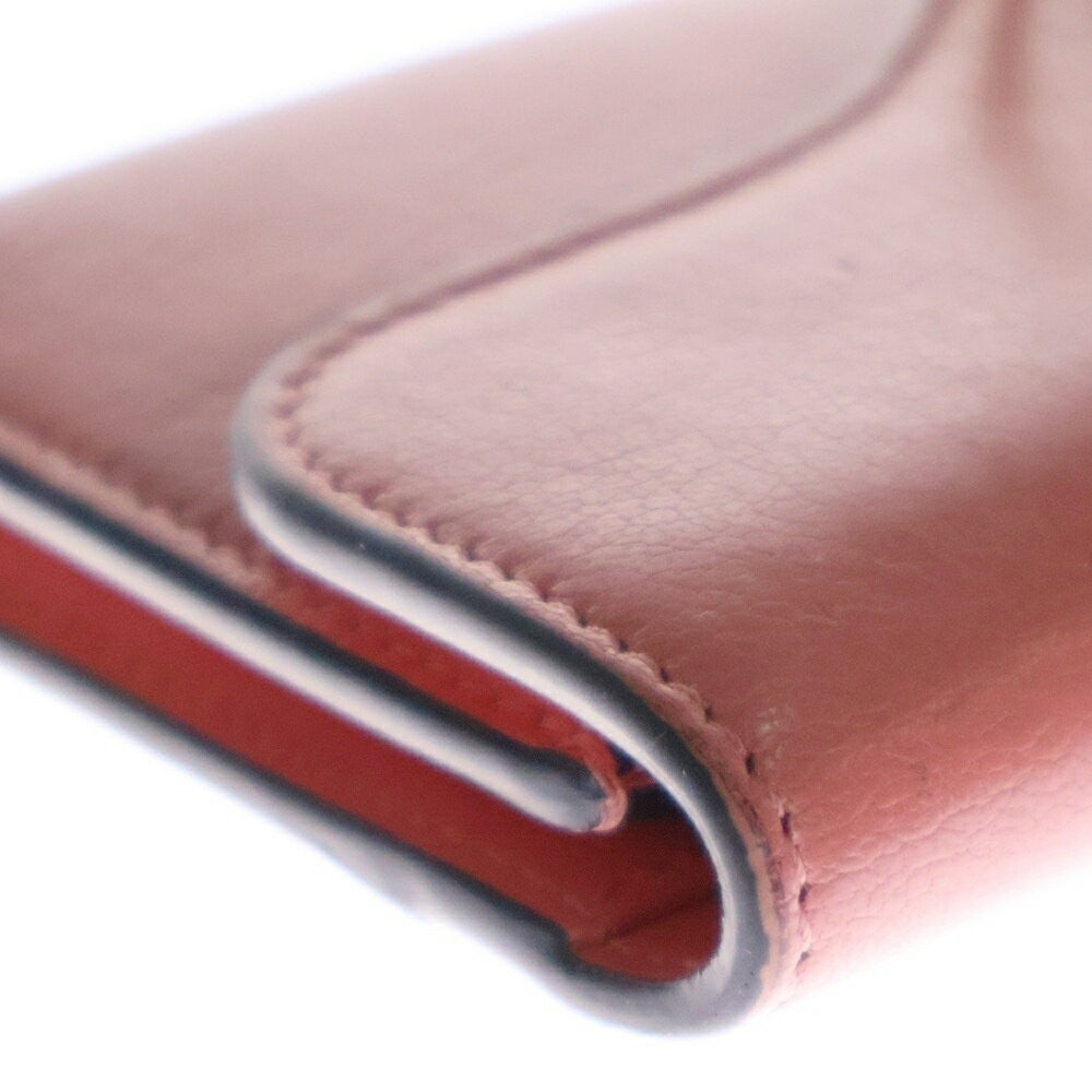 Christian Dior Tri-fold Wallet Compact Purse Saddle Leather Pink Authentic