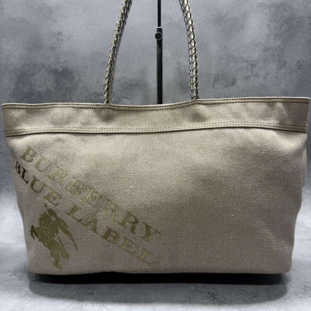 BURBERRY BLUE LABEL Purse Tote Bag shoulder bag Canvas Leather Unisex Auth
