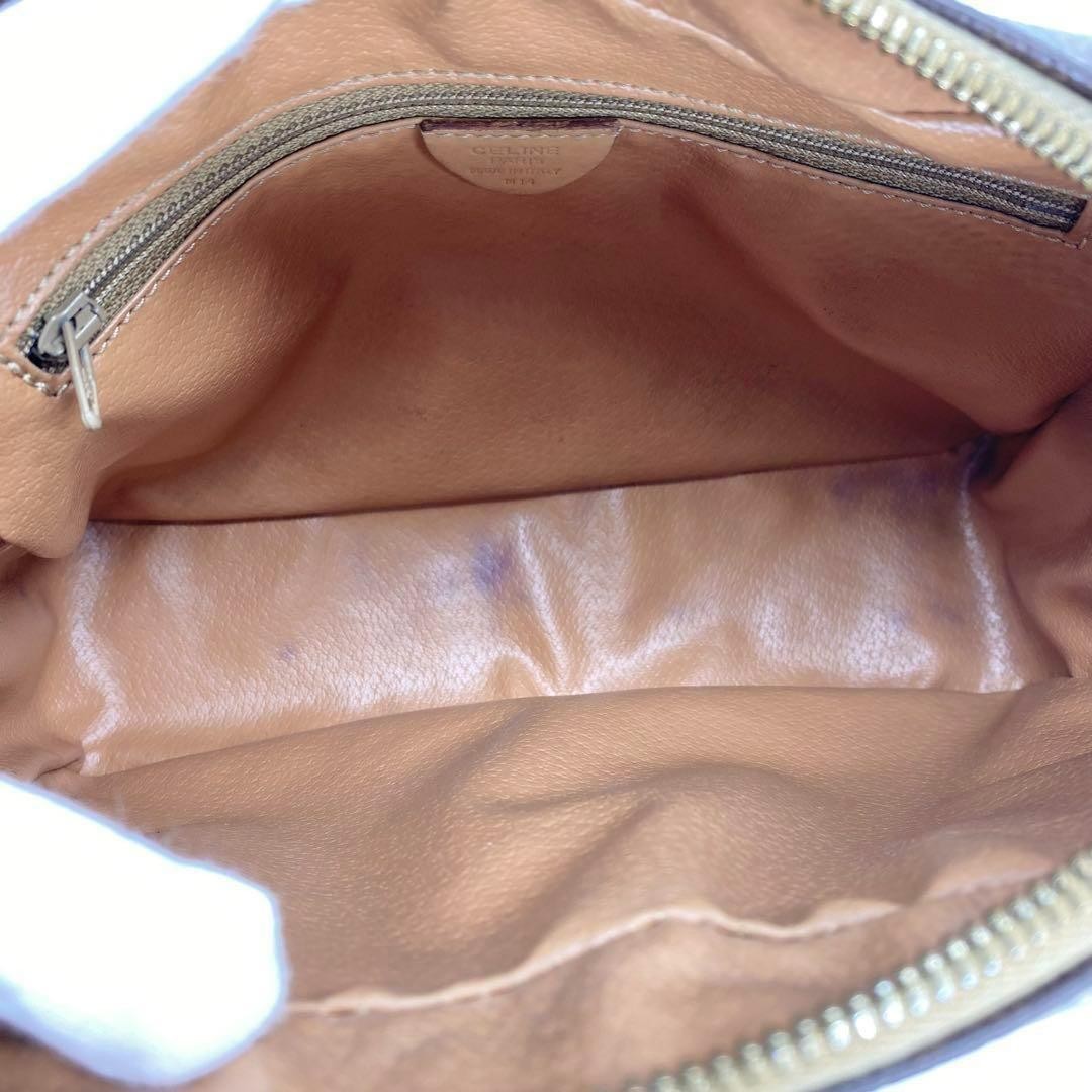 CELINE Shoulder Bag Purse Macadam PVC Leather Brown Authentic