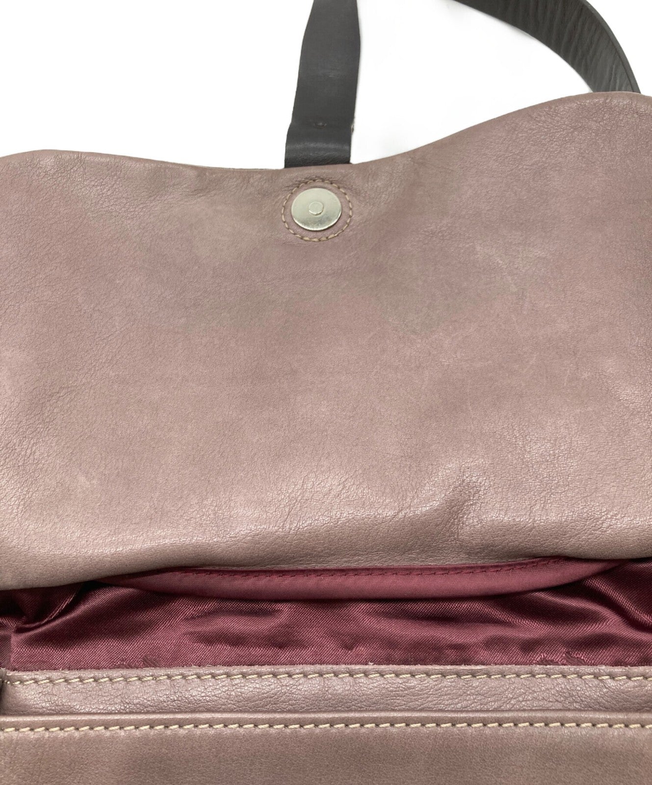 Longchamp Shoulder Bag Purse Leather Purple Authentic