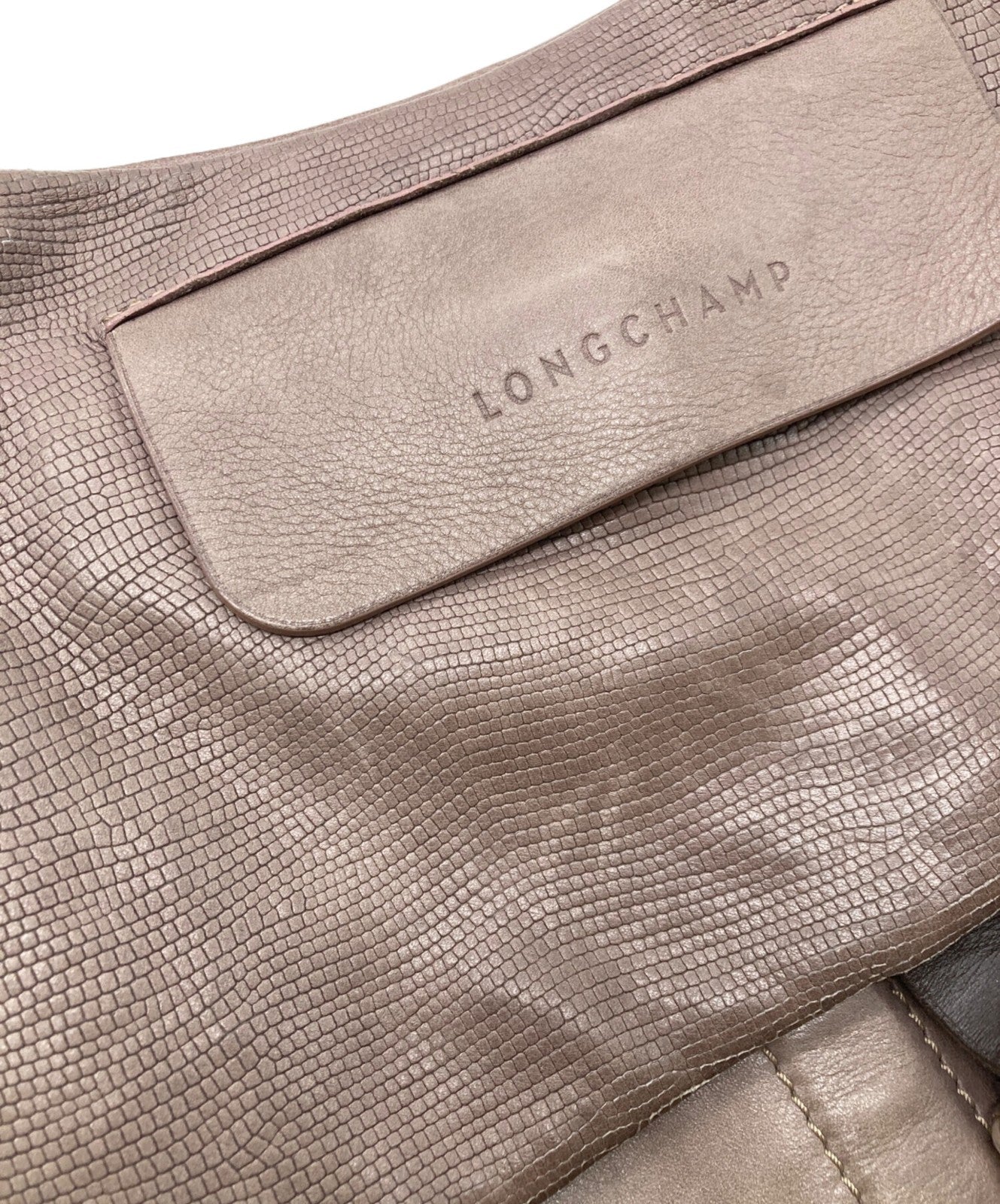 Longchamp Shoulder Bag Purse Leather Purple Authentic