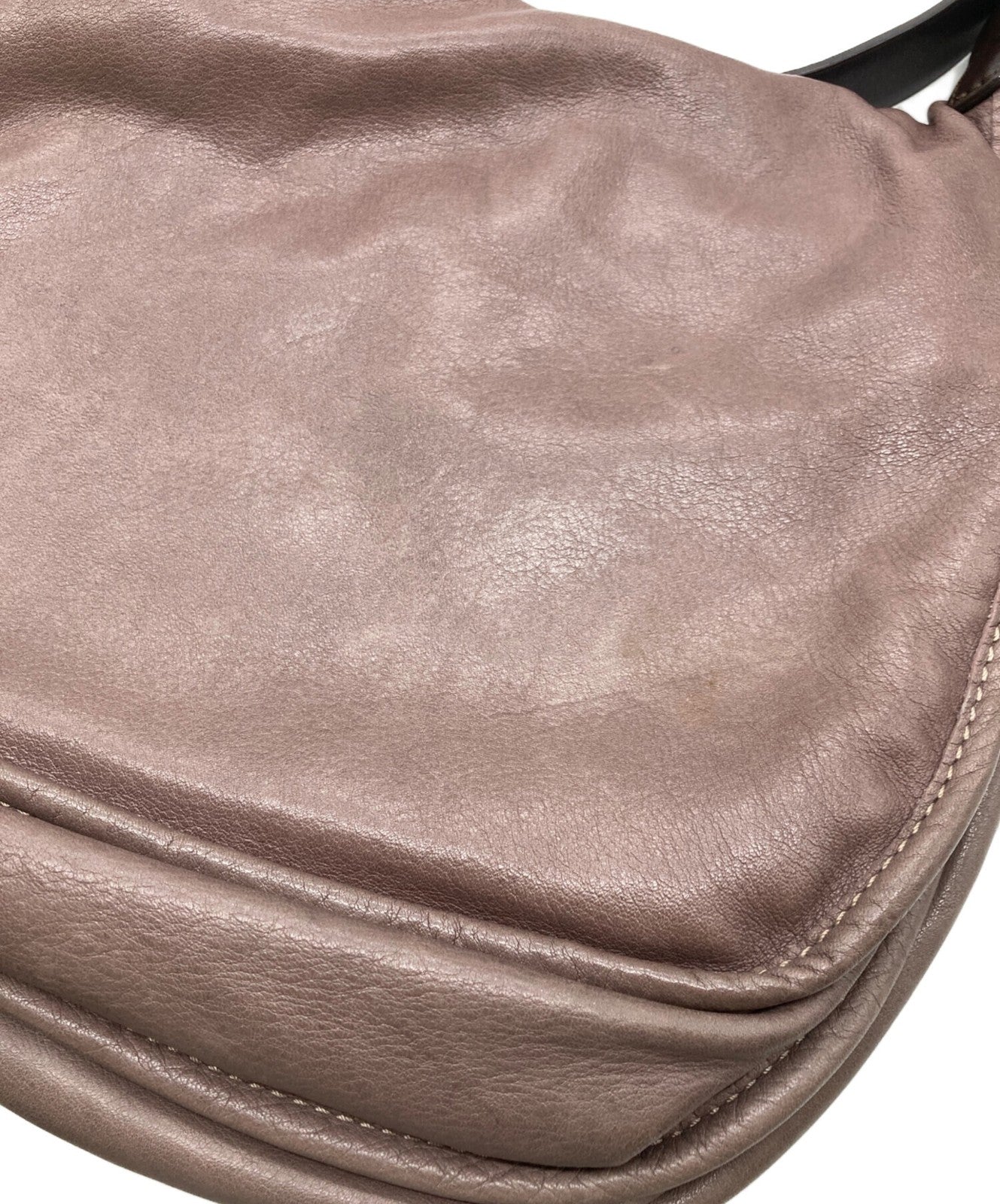 Longchamp Shoulder Bag Purse Leather Purple Authentic
