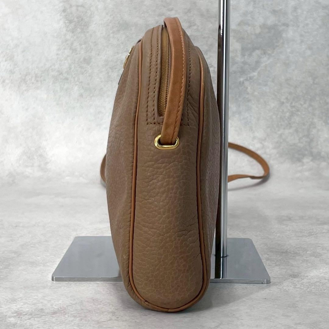 Christian Dior Shoulder Bag Purse CD Leather Brown Authentic