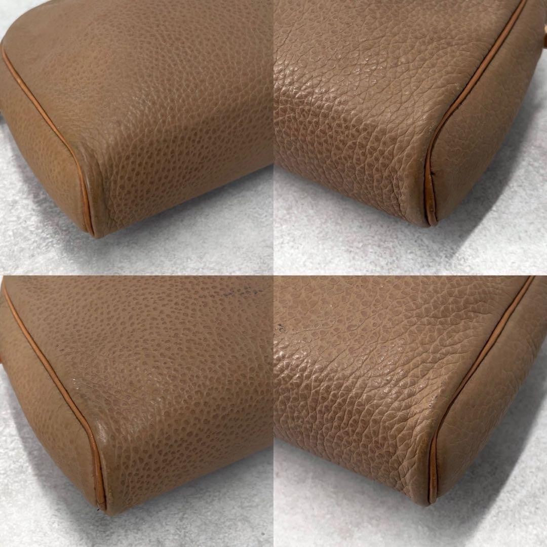 Christian Dior Shoulder Bag Purse CD Leather Brown Authentic