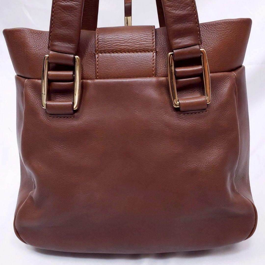 CELINE Hand Bag Tote Purse Leather Brown Authentic