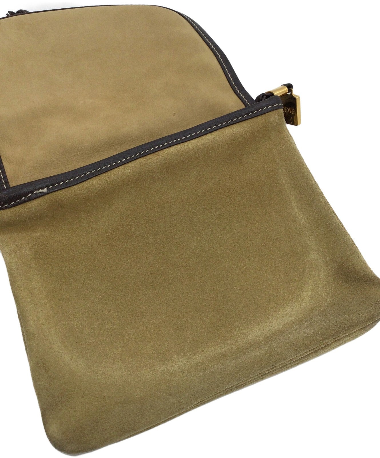 LOEWE Shoulder Bag Purse Anagram Beige Authentic