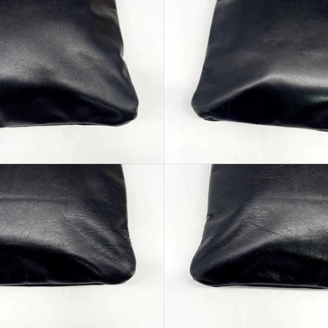 LOEWE Hand Bag Tote Purse Anagram Leather Black Authentic