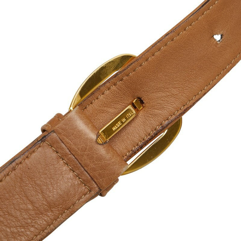 Salvatore Ferragamo Shoulder Bag Purse Gancini Leather Brown Authentic
