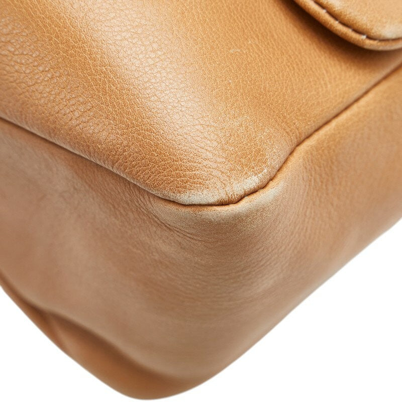 Salvatore Ferragamo Shoulder Bag Purse Gancini Leather Brown Authentic