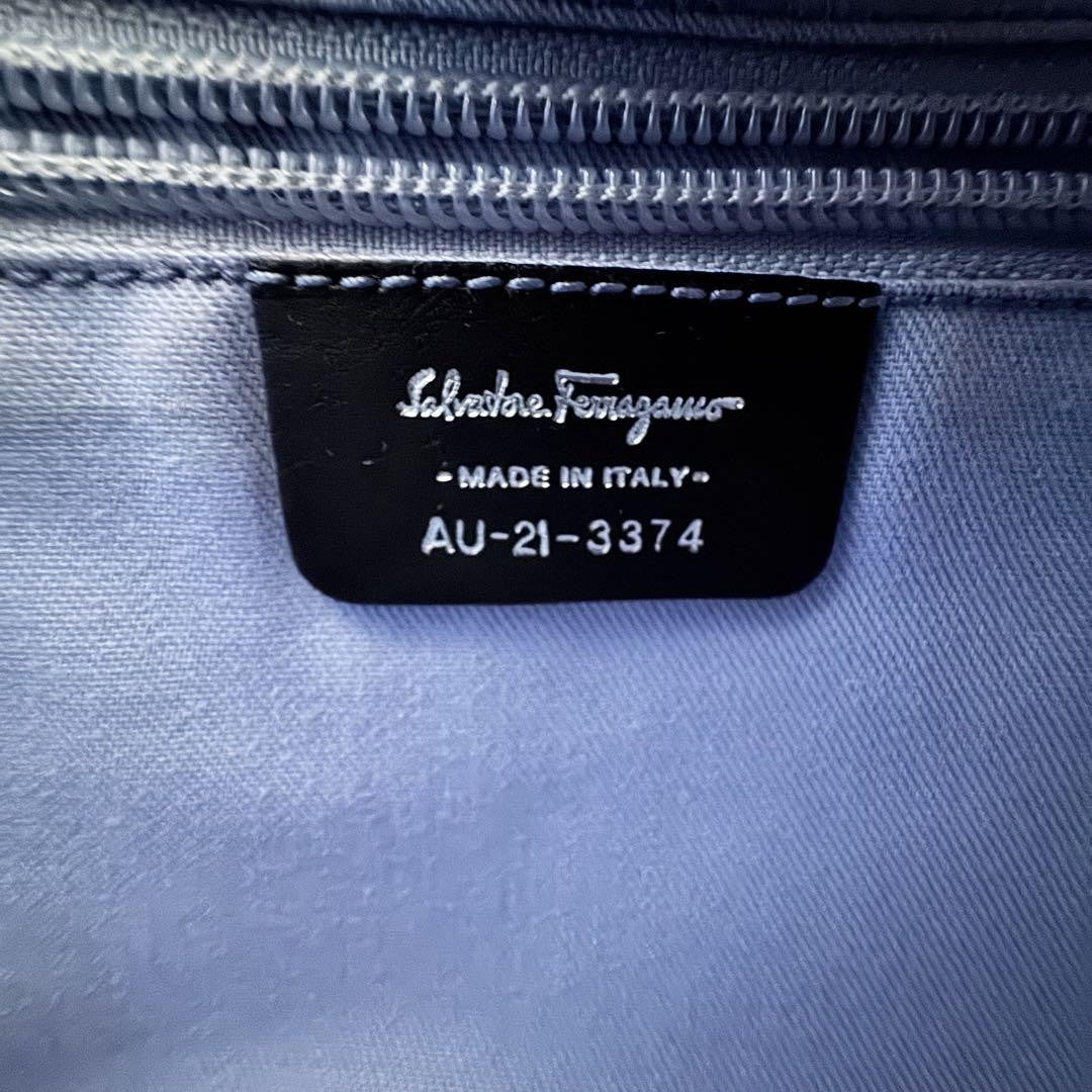 Salvatore Ferragamo Hand Shoulder Bag Tote Purse Leather Black Authentic