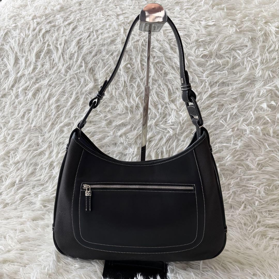 Salvatore Ferragamo Hand Shoulder Bag Tote Purse Leather Black Authentic