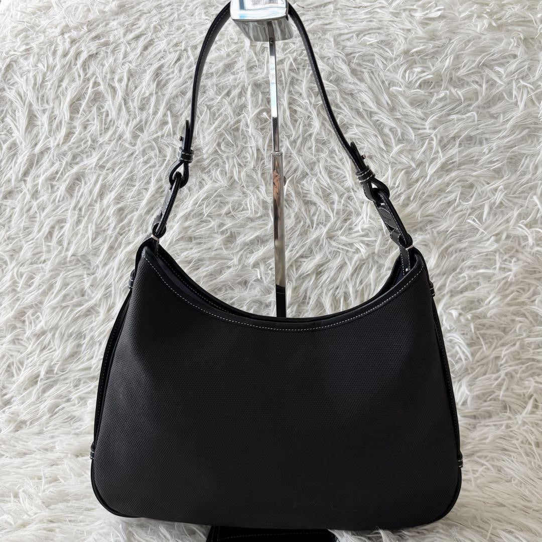 Salvatore Ferragamo Hand Shoulder Bag Tote Purse Leather Black Authentic