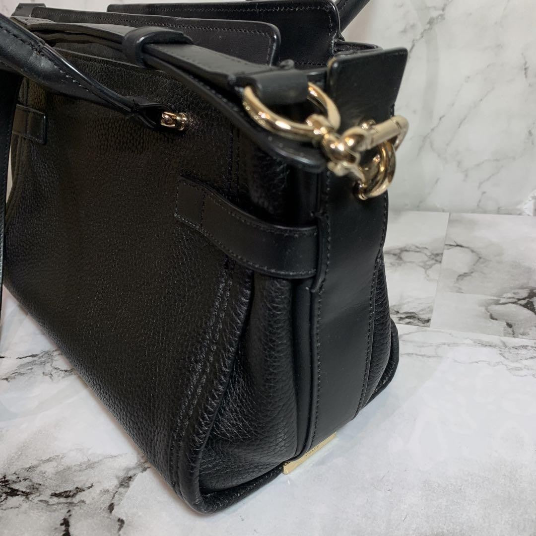 COACH Shoulder Bag Purse Leather Black Authentic
