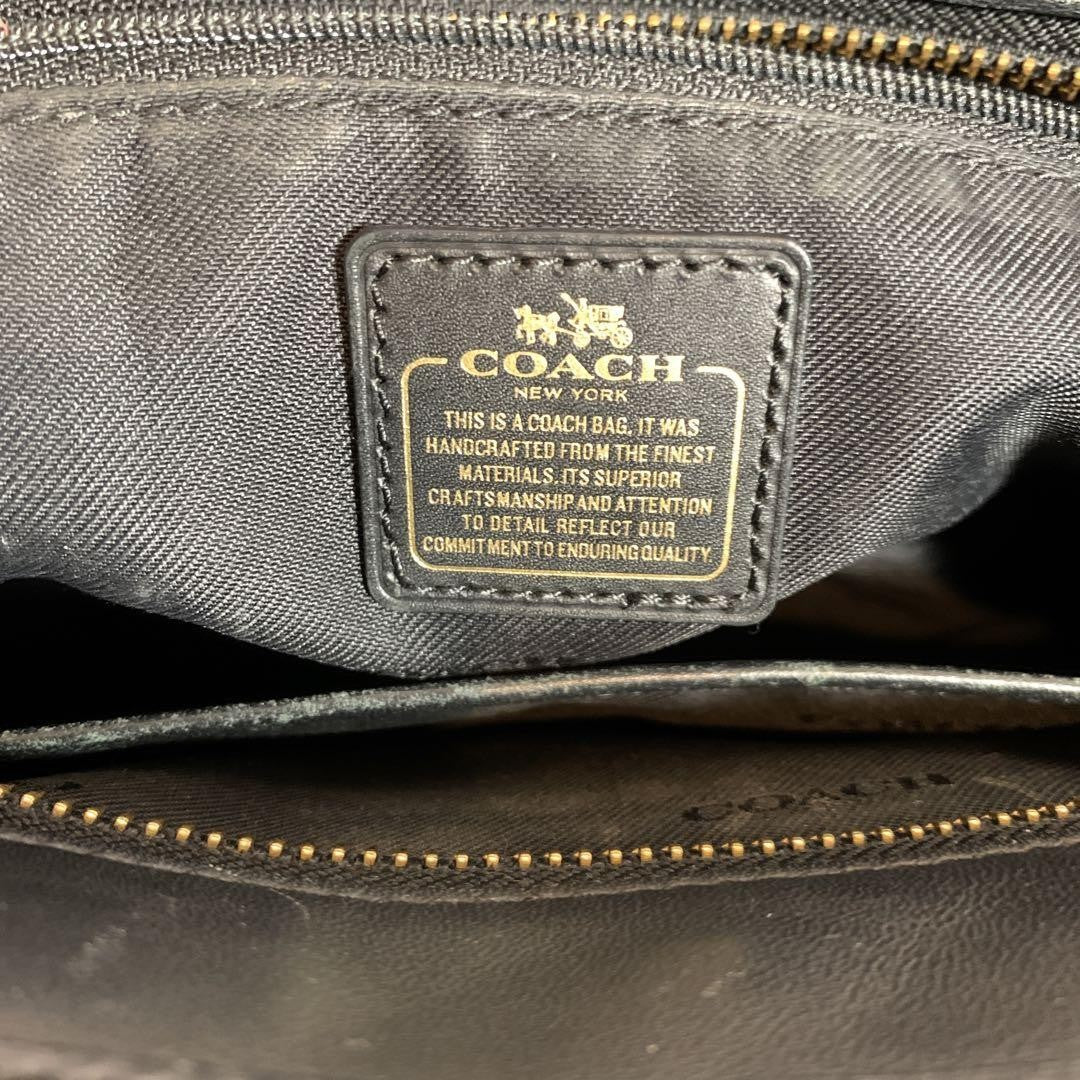 COACH Shoulder Bag Purse Leather Black Authentic