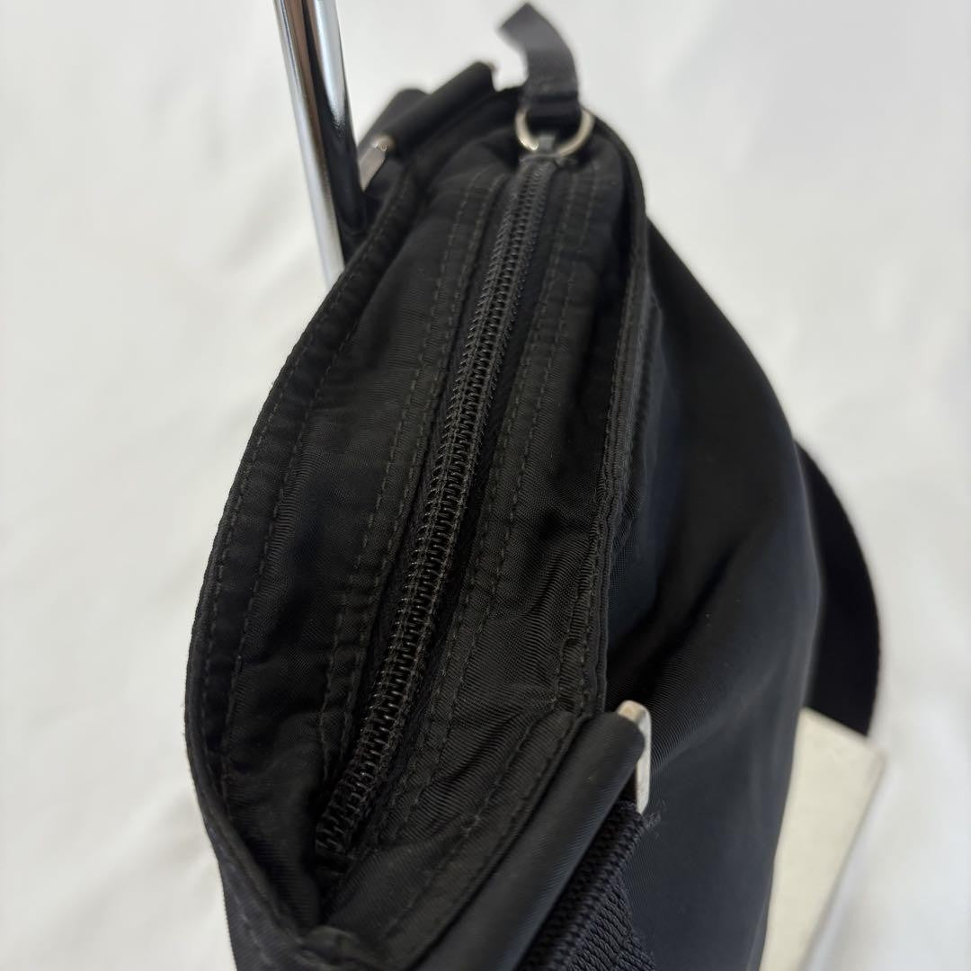 PRADA Shoulder Bag Purse Logo Nylon Black Authentic