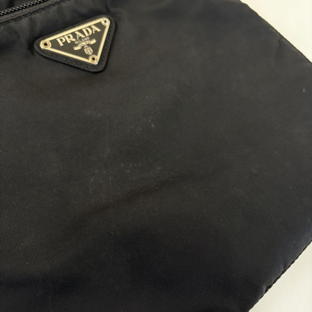 PRADA Shoulder Bag Purse Logo Nylon Black Authentic