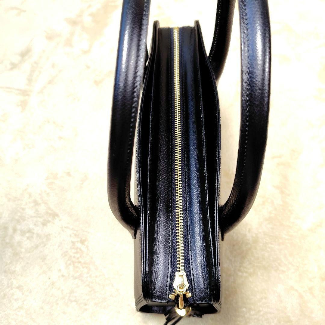 Valentino Garavani Hand Bag Tote Purse Logo Leather Black Authentic
