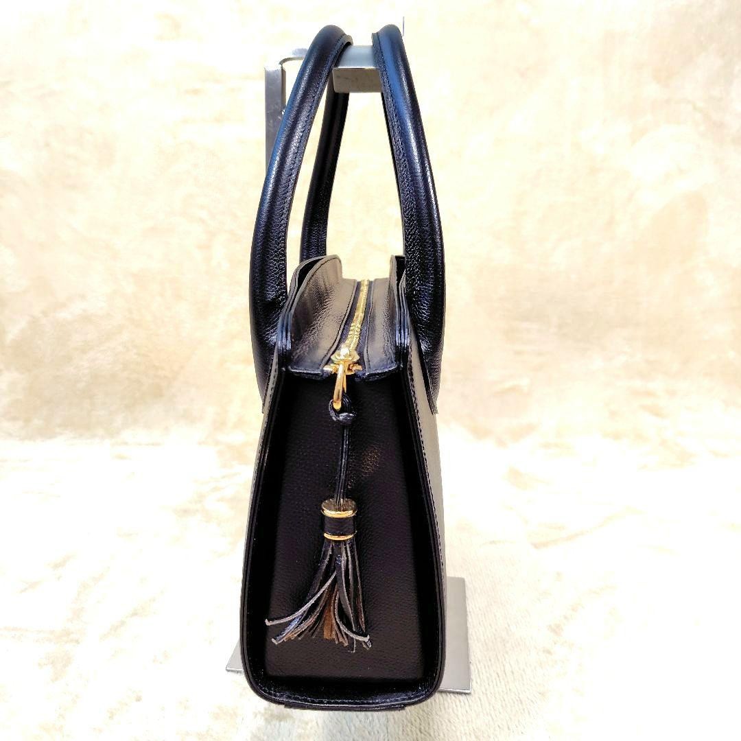 Valentino Garavani Hand Bag Tote Purse Logo Leather Black Authentic