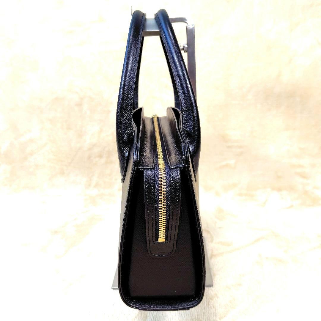 Valentino Garavani Hand Bag Tote Purse Logo Leather Black Authentic