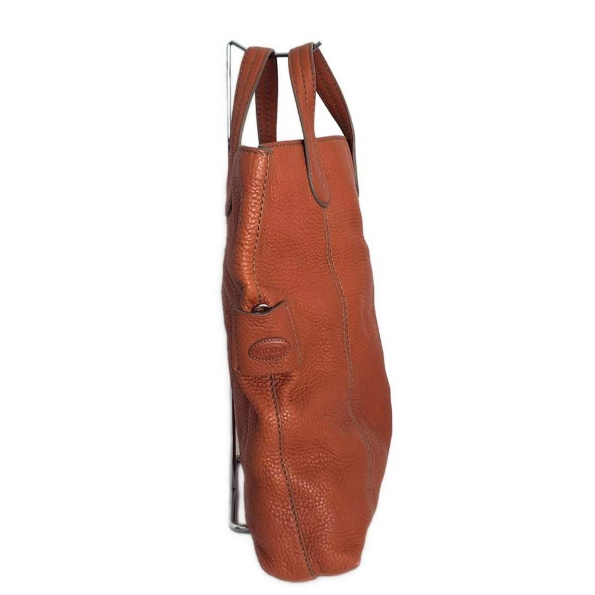 TOD'S Hand Bag Tote Purse Leather Brown Authentic