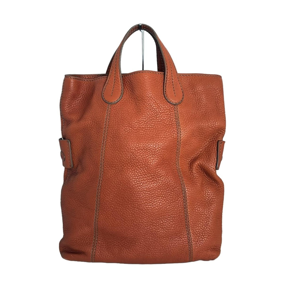 TOD'S Hand Bag Tote Purse Leather Brown Authentic