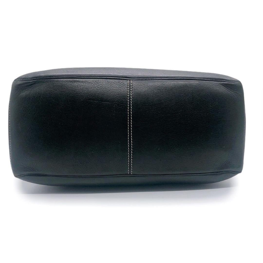 CELINE Hand Bag Tote Purse Leather Black Authentic