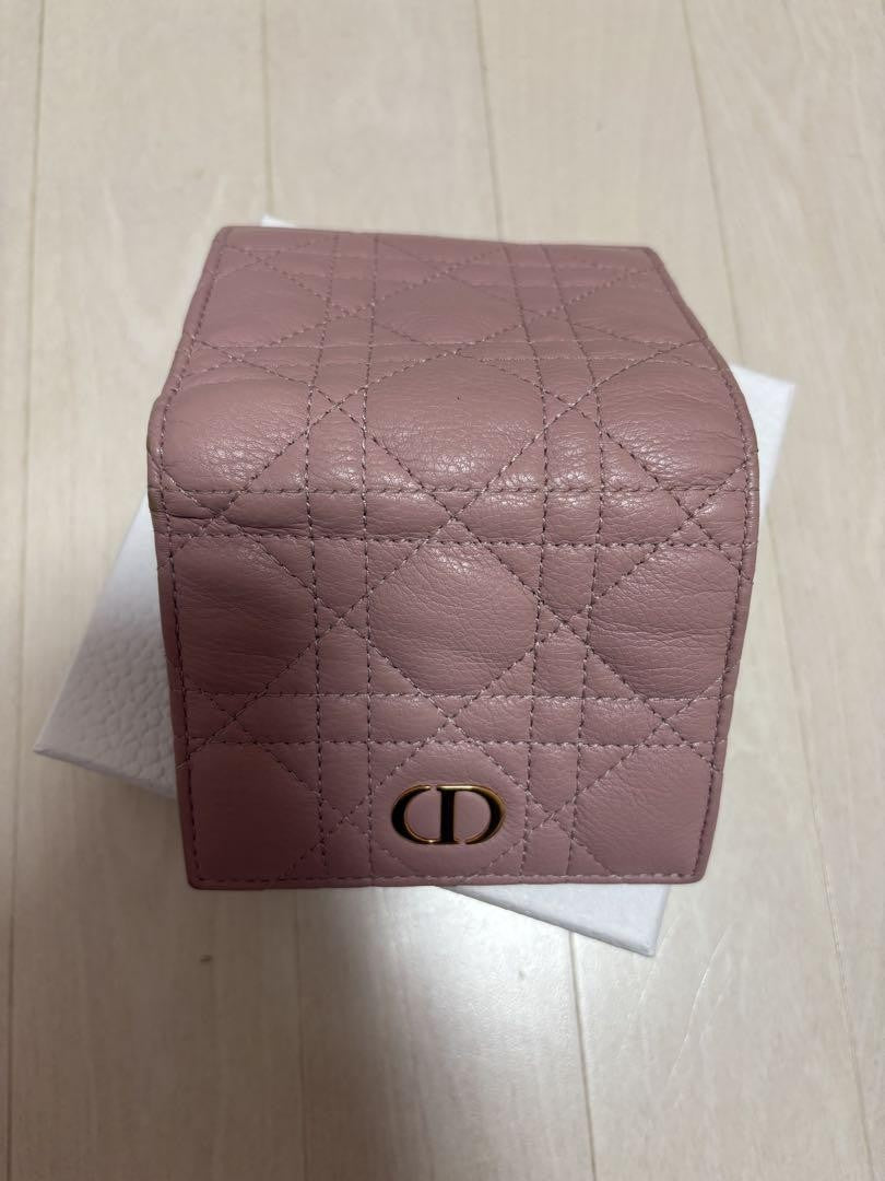 Christian Dior Bi-fold Wallet Flap Compact Purse CD Powder Pink Authentic