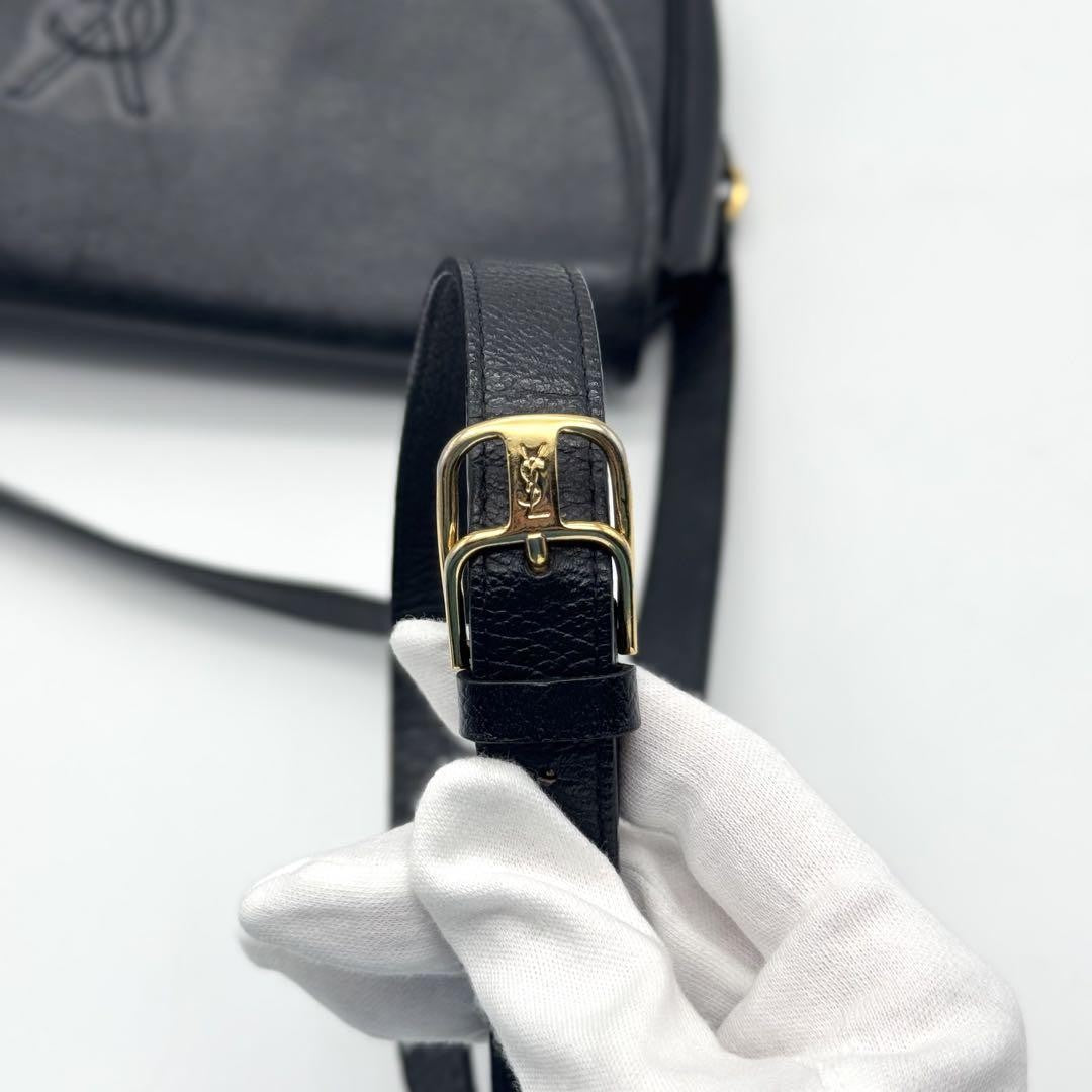 Saint Laurent Shoulder Bag Purse YSL Cassandra Black Leather Authentic