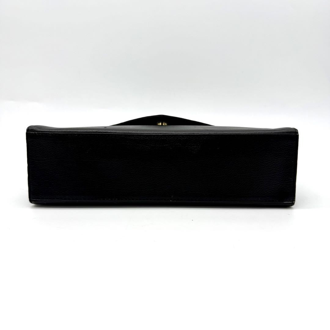 Saint Laurent Hand Bag Tote Purse YSL Cassandra Leather Black Authentic