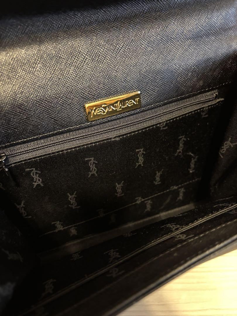 Saint Laurent Hand Bag Tote Purse YSL Cassandra Black Authentic