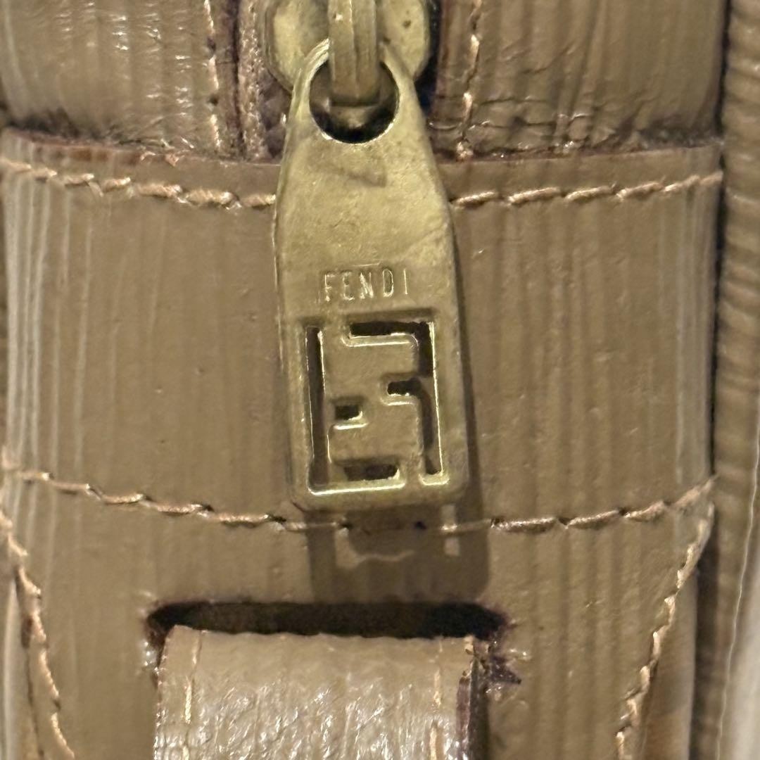 FENDI Shoulder Bag Purse FF Zucca PVC Leather Brown Authentic
