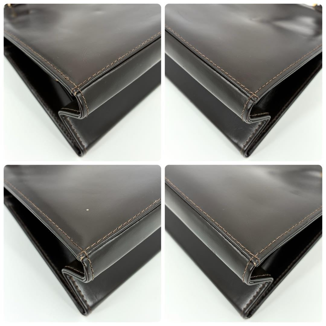 FENDI Hand Bag Tote Purse Leather Brown Authentic