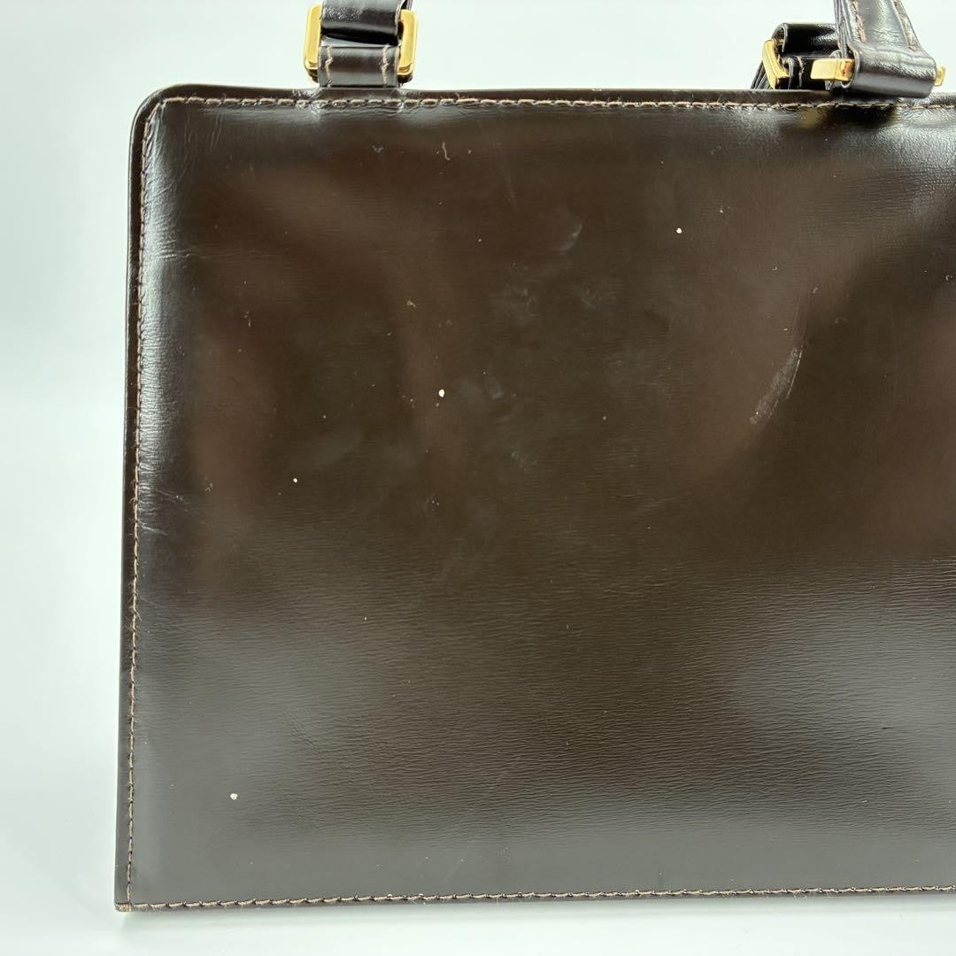 FENDI Hand Bag Tote Purse Leather Brown Authentic
