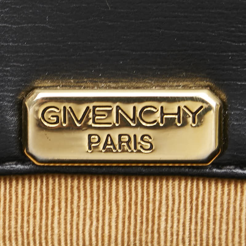 GIVENCHY Shoulder Bag Purse 4G Leather Black Authentic