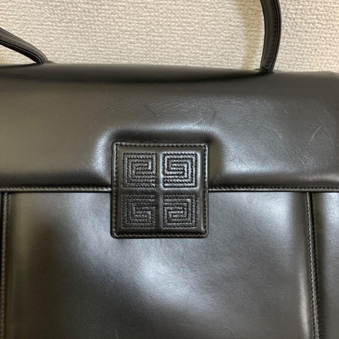 GIVENCHY Hand Bag Tote Purse 4G Leather Black Authentic
