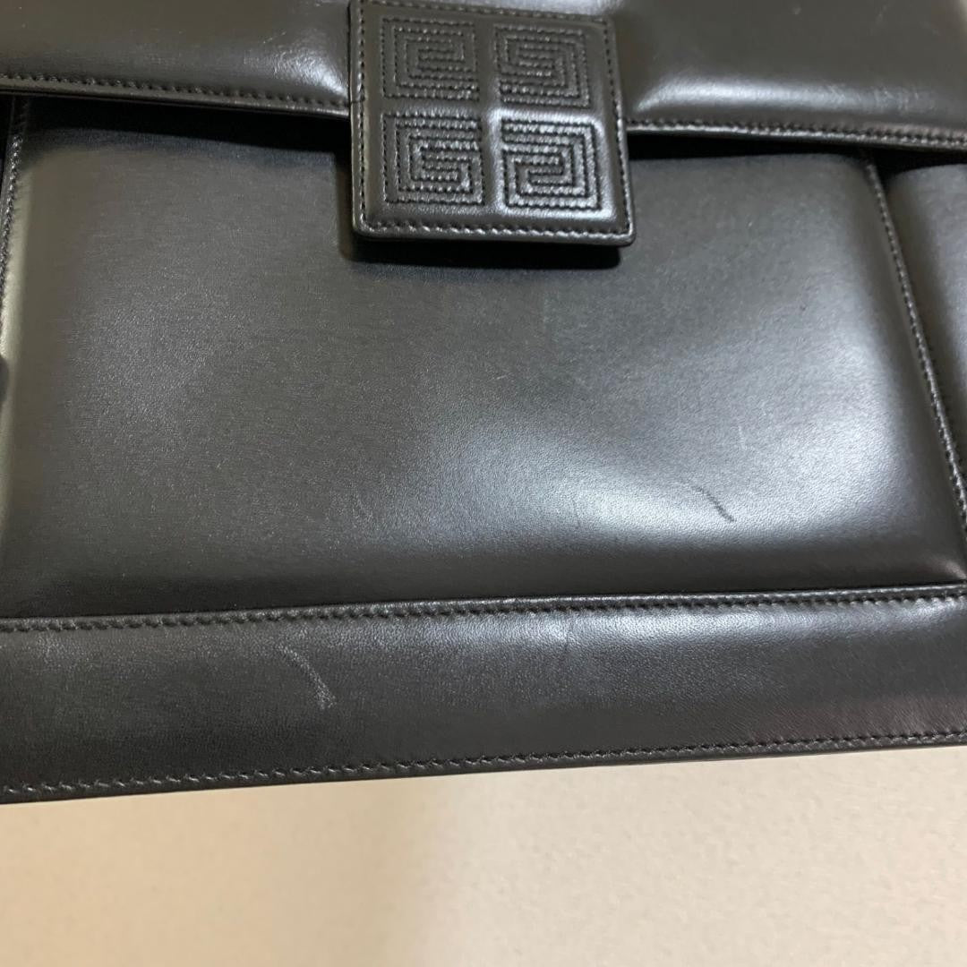 GIVENCHY Hand Bag Tote Purse 4G Leather Black Authentic