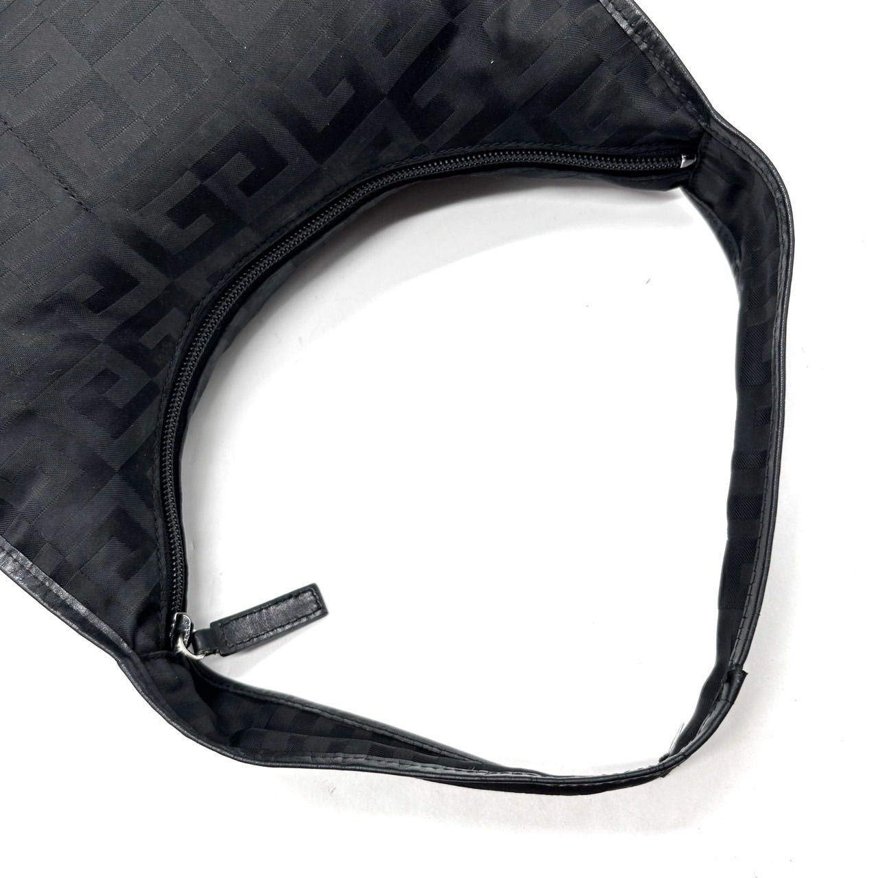 GIVENCHY Shoulder Bag Purse 4G Nylon Leather Black Authentic