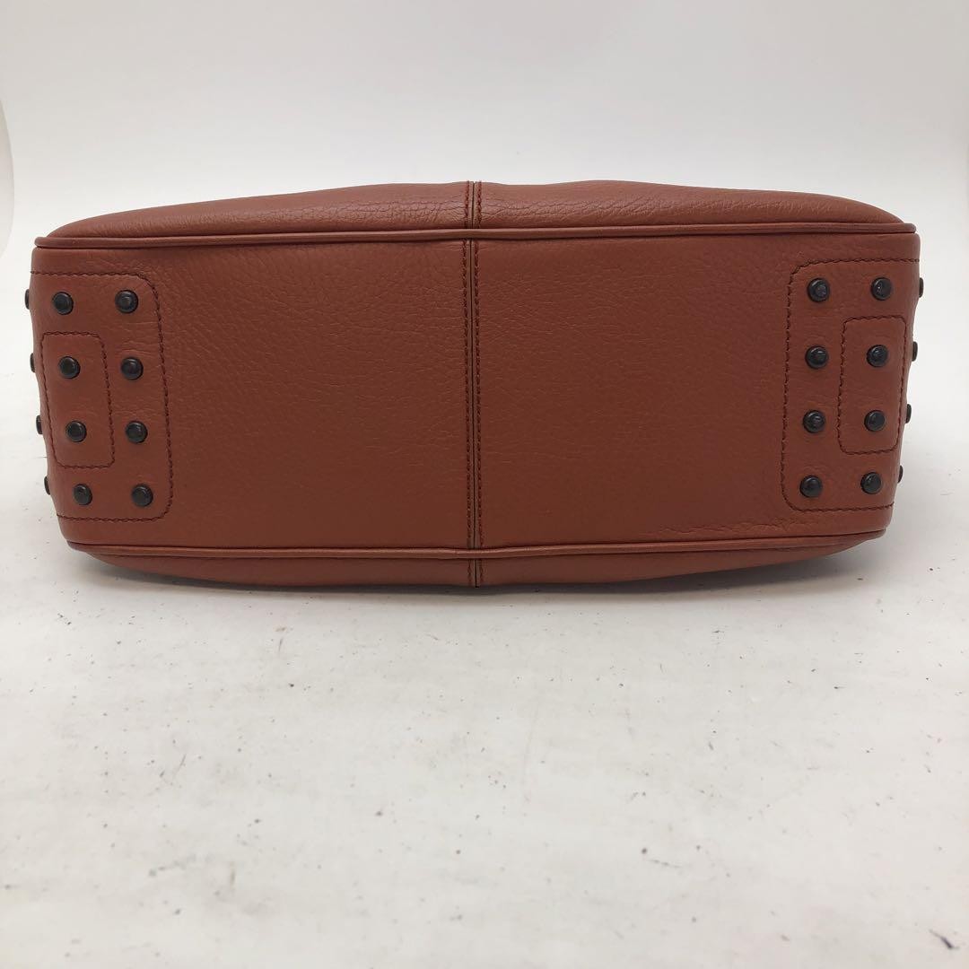 TOD'S Hand Shoulder Bag Tote Purse Leather Brown Authentic