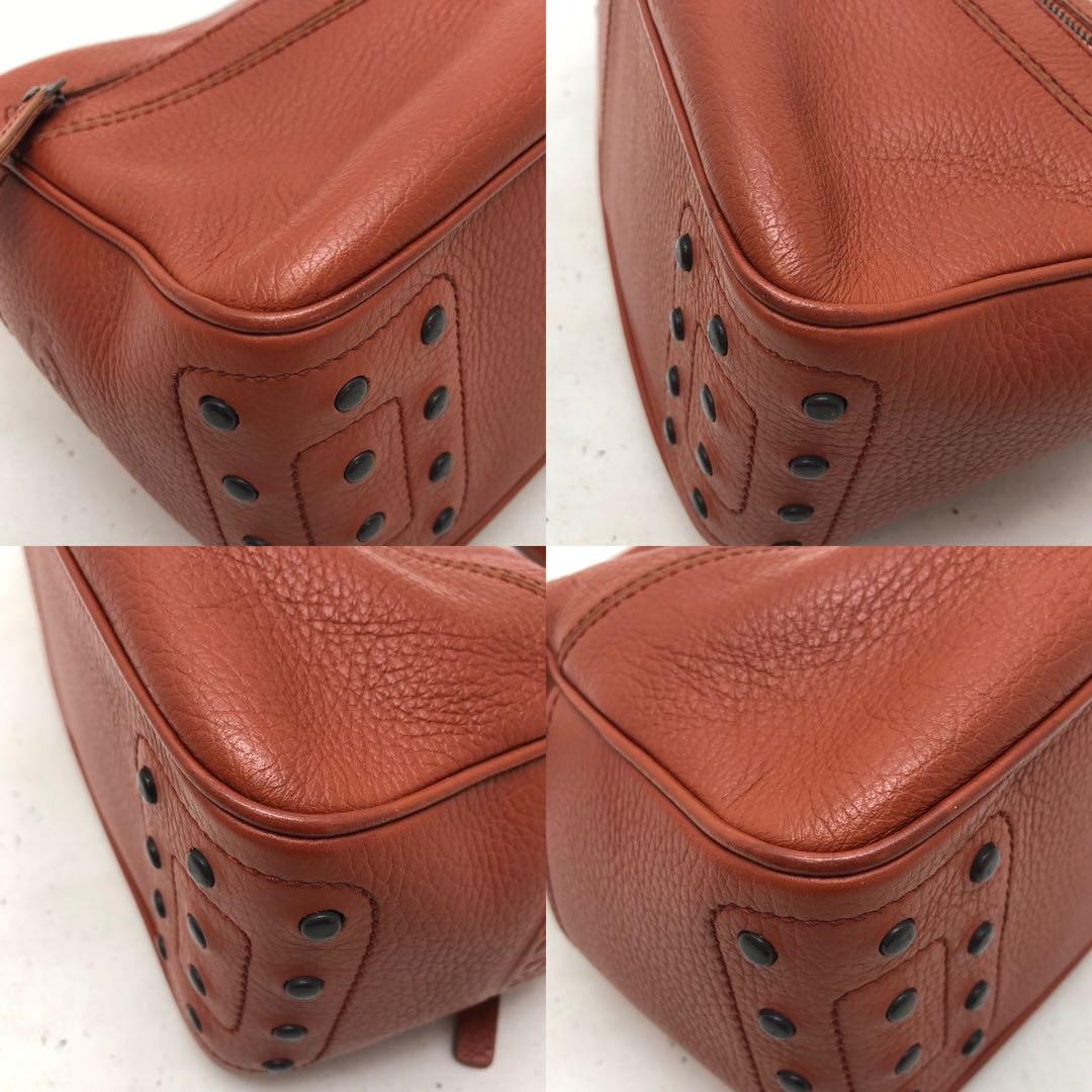 TOD'S Hand Shoulder Bag Tote Purse Leather Brown Authentic