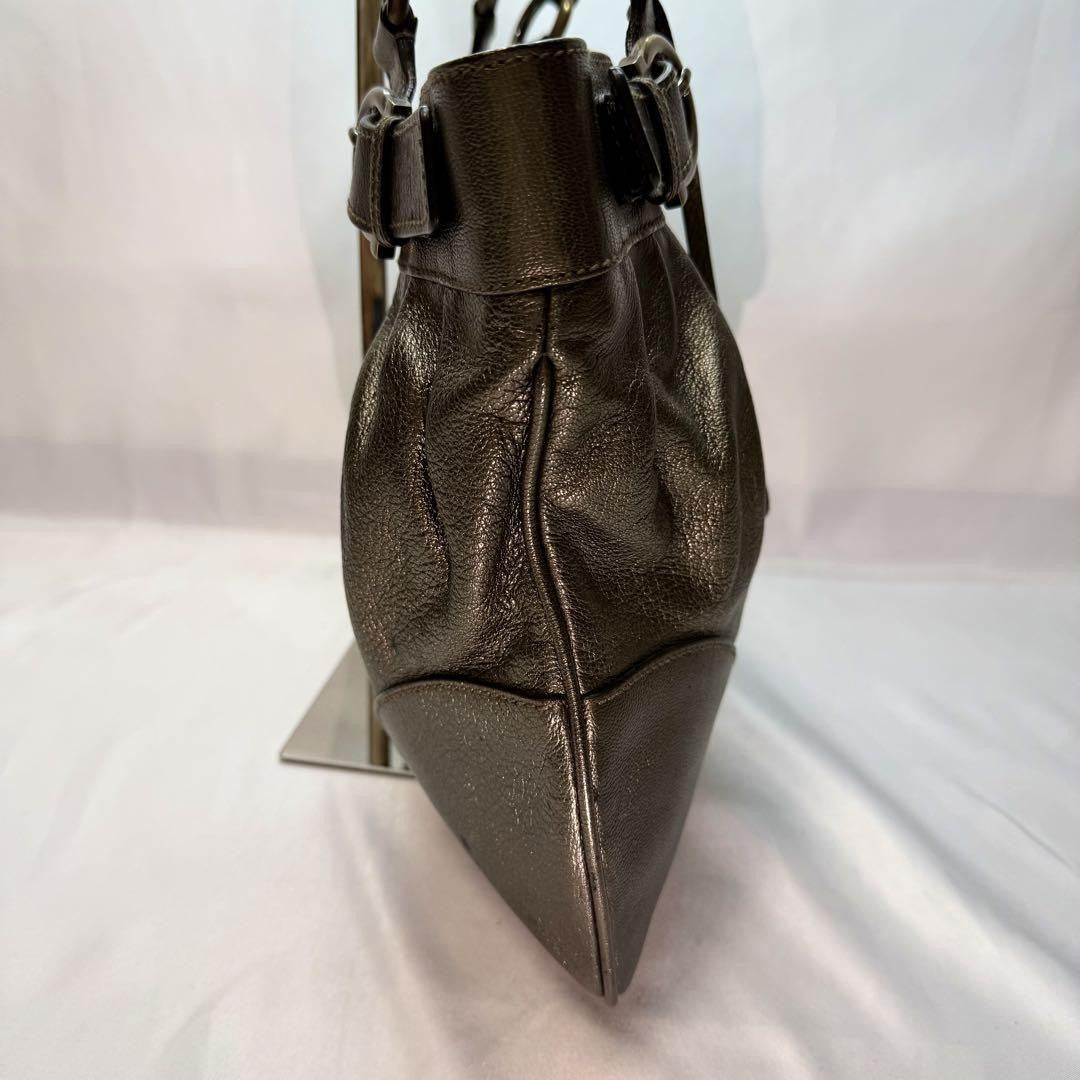 Salvatore Ferragamo Hand Bag Tote Purse Gancini Leather Authentic