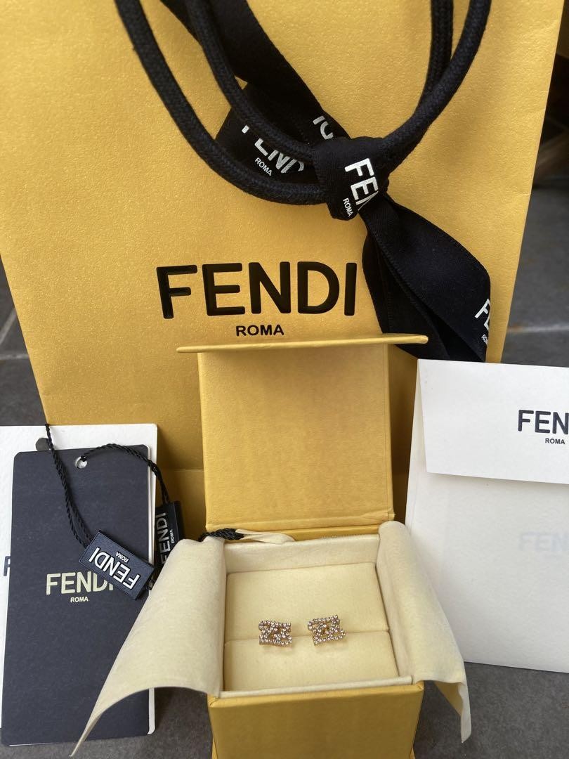 FENDI Earrings Gold Women Accessory Authentic